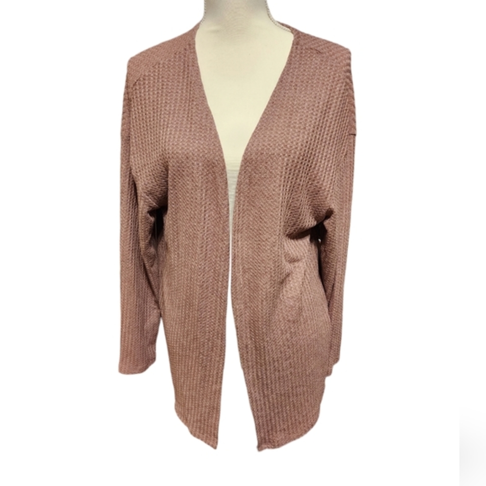 Shein mauve open‎ cardigan